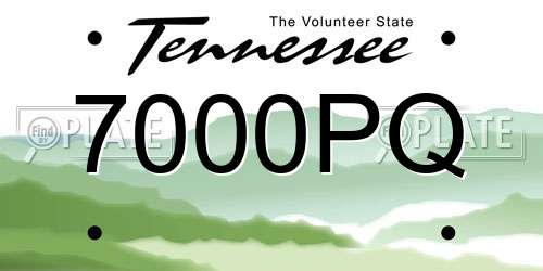 7000PQ Tennessee License Plate