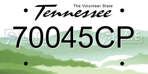 70045CP Tennessee License Plate