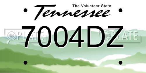 7004DZ Tennessee License Plate