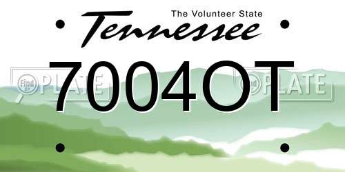 7004OT Tennessee License Plate