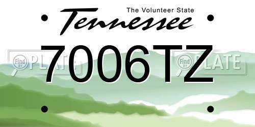 7006TZ Tennessee License Plate