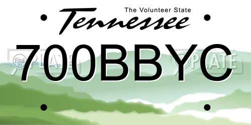 700BBYC Tennessee License Plate