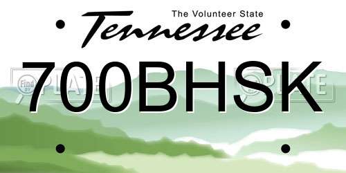 700BHSK Tennessee License Plate