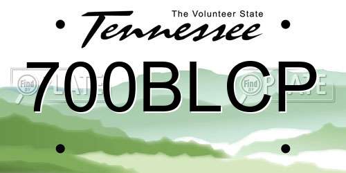 700BLCP Tennessee License Plate