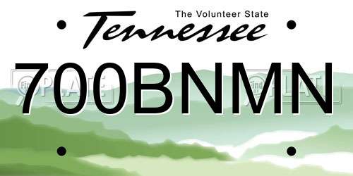 700BNMN Tennessee License Plate