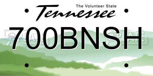 700BNSH Tennessee License Plate