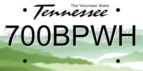 700BPWH Tennessee License Plate