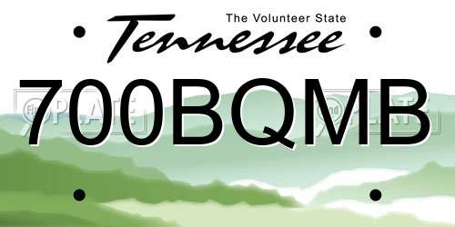 700BQMB Tennessee License Plate