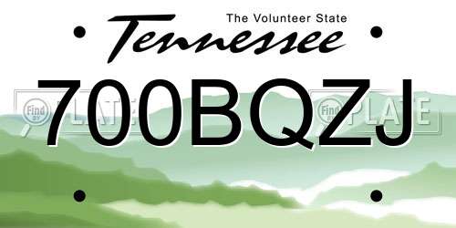 700BQZJ Tennessee License Plate