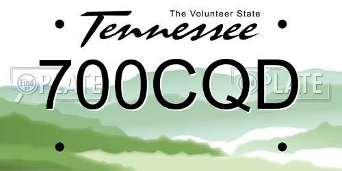 700CQD Tennessee License Plate