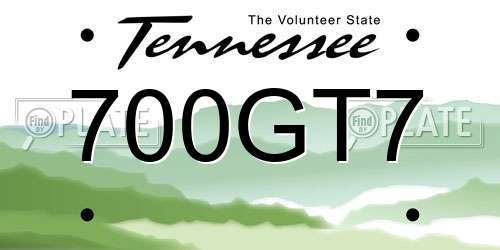 700GT7 Tennessee License Plate