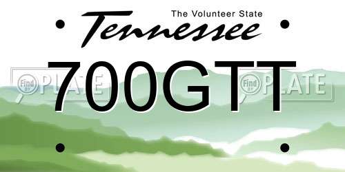 700GTT Tennessee License Plate