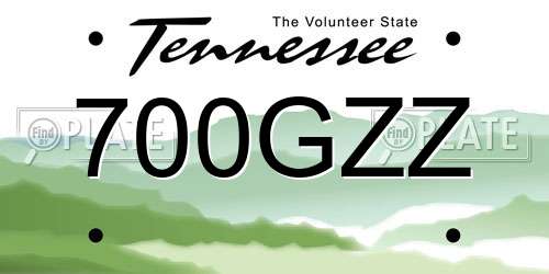 700GZZ Tennessee License Plate