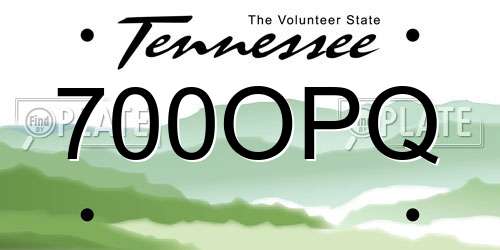 700OPQ Tennessee License Plate