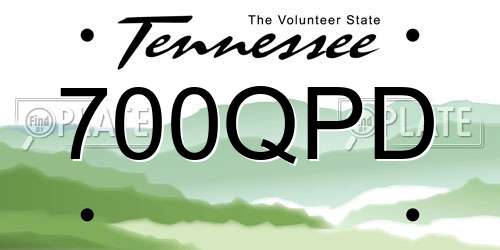 700QPD Tennessee License Plate