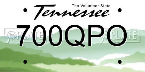 700QPO Tennessee License Plate
