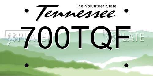 700TQF Tennessee License Plate