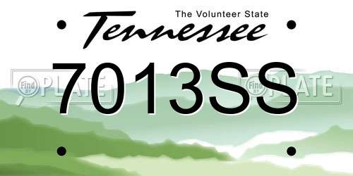 7013SS Tennessee License Plate
