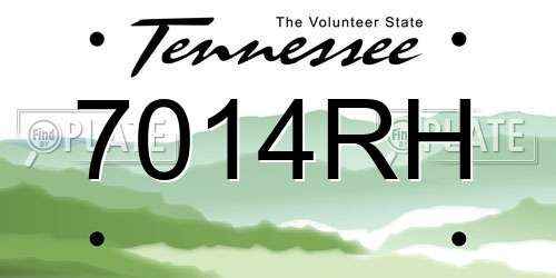 7014RH Tennessee License Plate