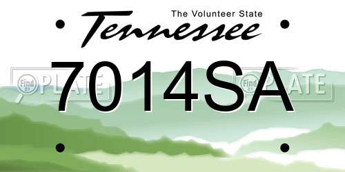 7014SA Tennessee License Plate