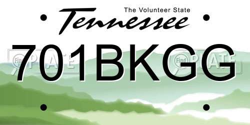 701BKGG Tennessee License Plate