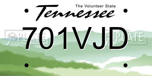 701VJD Tennessee License Plate