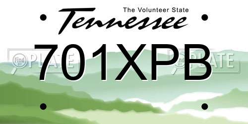 701XPB Tennessee License Plate