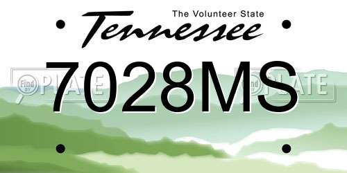 7028MS Tennessee License Plate