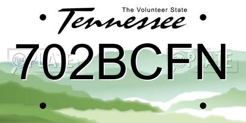 702BCFN Tennessee License Plate