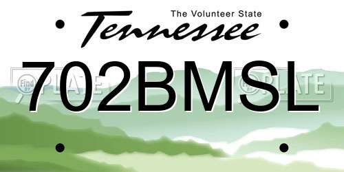 702BMSL Tennessee License Plate