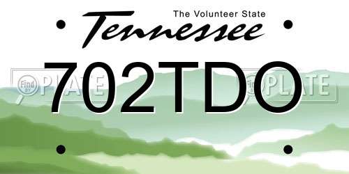 702TDO Tennessee License Plate