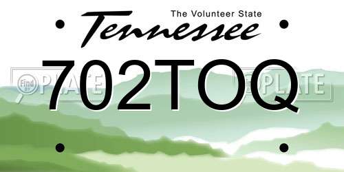 702TOQ Tennessee License Plate