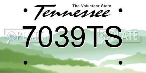 7039TS Tennessee License Plate
