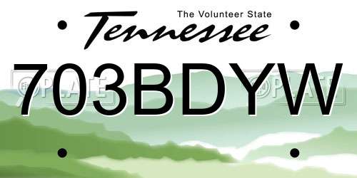 703BDYW Tennessee License Plate