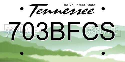 703BFCS Tennessee License Plate