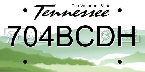 704BCDH Tennessee License Plate