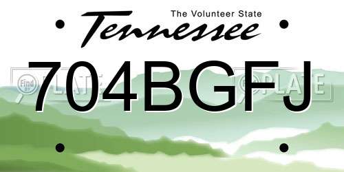 704BGFJ Tennessee License Plate