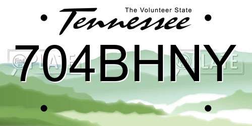 704BHNY Tennessee License Plate