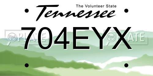 704EYX Tennessee License Plate