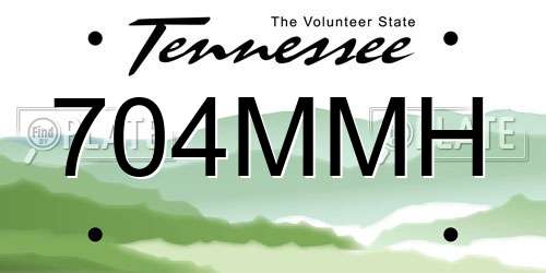 704MMH Tennessee License Plate