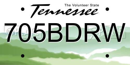 705BDRW Tennessee License Plate