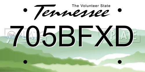 705BFXD Tennessee License Plate
