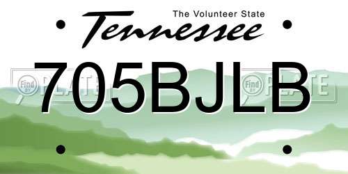705BJLB Tennessee License Plate