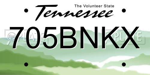 705BNKX Tennessee License Plate