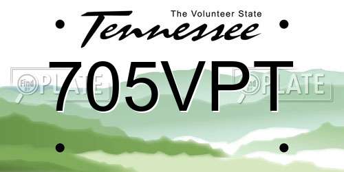 705VPT Tennessee License Plate