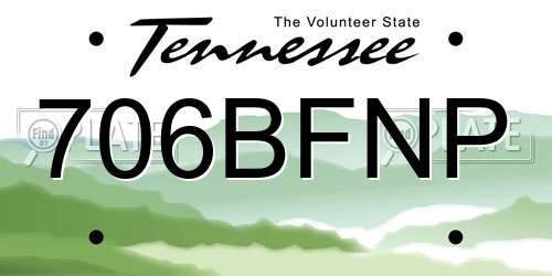 706BFNP Tennessee License Plate
