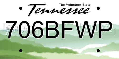 706BFWP Tennessee License Plate