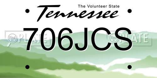 706JCS Tennessee License Plate