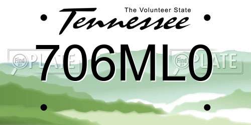 706ML0 Tennessee License Plate