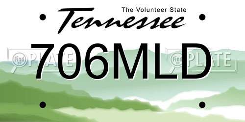 706MLD Tennessee License Plate
